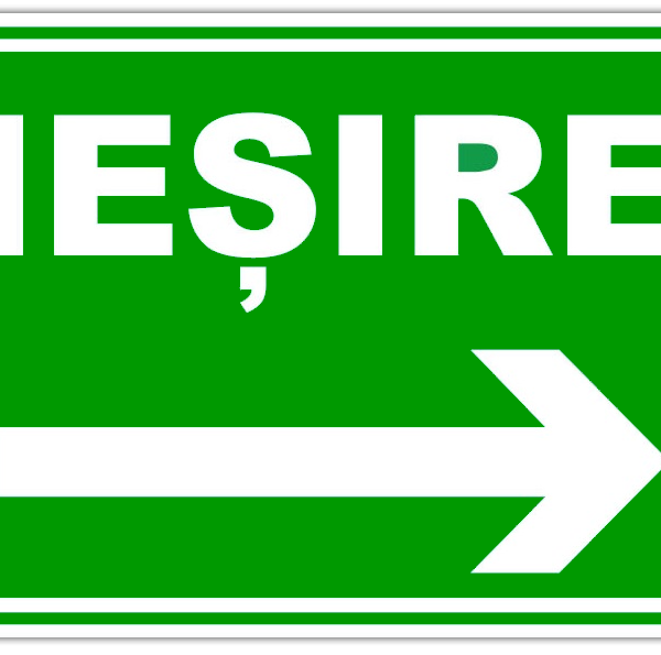 Indicator Ieșire cu Săgeată dreapta - Semn de Evacuare și Direcționare către Ieșire