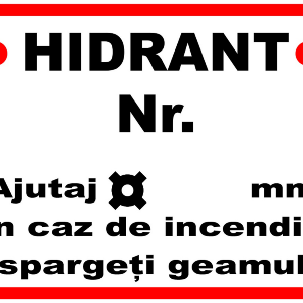 Indicator de semnalizare hidrant cu numar