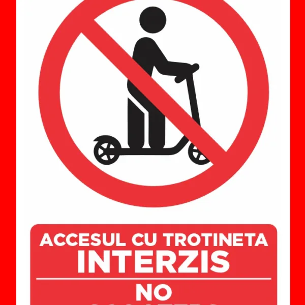 Placuta accesul cu trotineta interzis no scooters