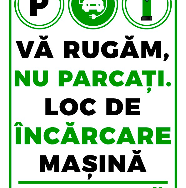 Indicator va rugam nu parcati loc de incarcare masina electrica