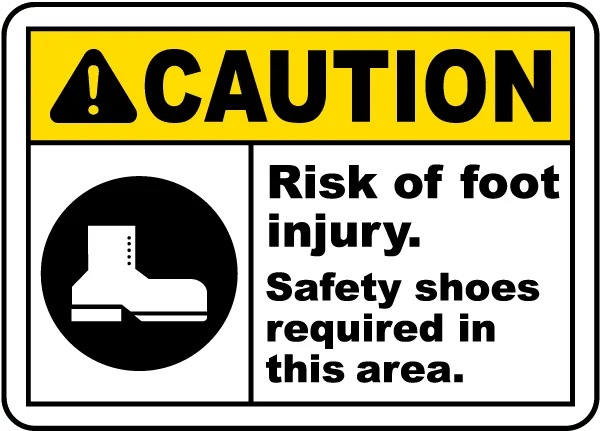 Warning Safety Shoes Required Sign