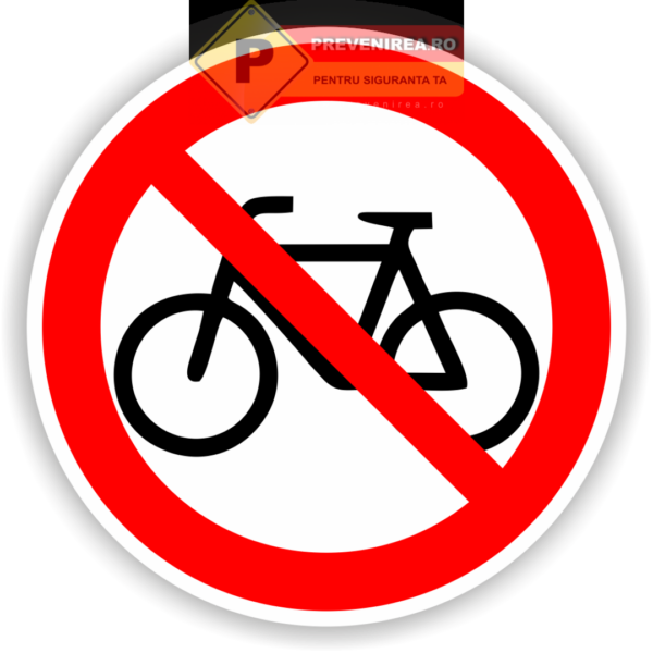 Etichete Interzis cu bicicleta pentru uz interior si exterior