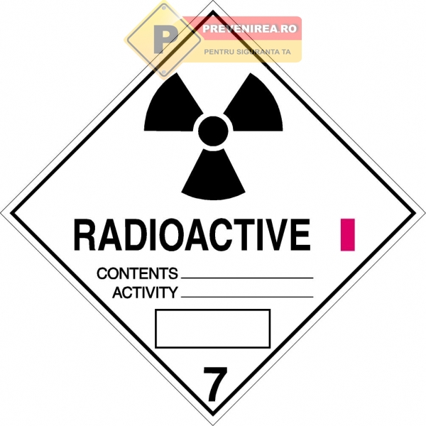 Semn pentru materiale radioactive Categoria I