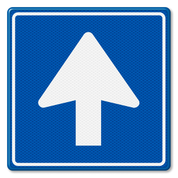 Indicator Rutier Aluminiu ‘Drum cu Sens Unic’ - Semnalizare Sigură și Durabilă pentru Trafic