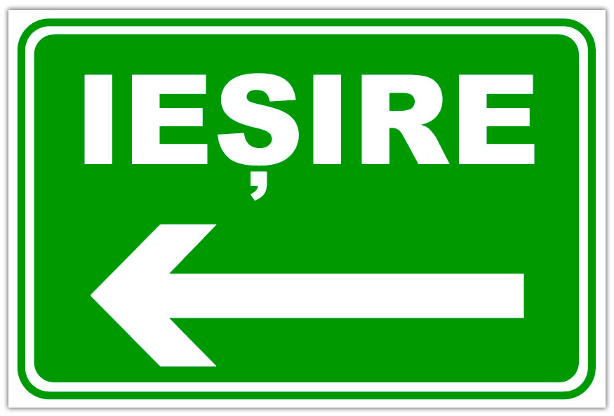 Indicator de Ieșire cu Săgeată Stânga - Semn către Ieșire