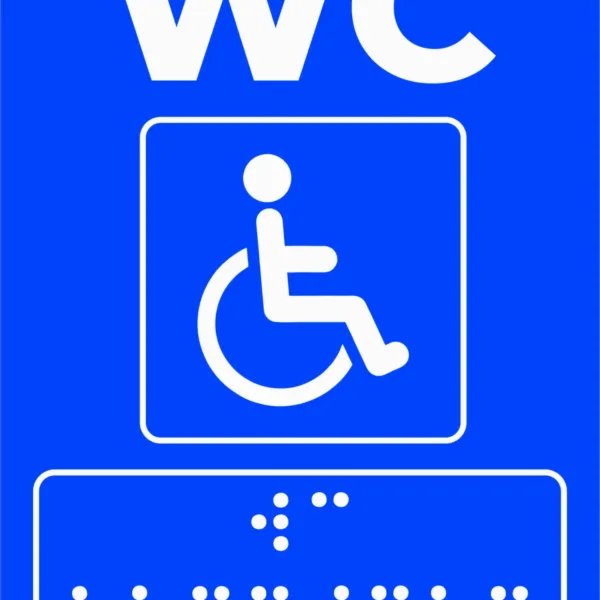 Plăcuțe Braille - WC persoane cu dizabilități pentru nevăzători