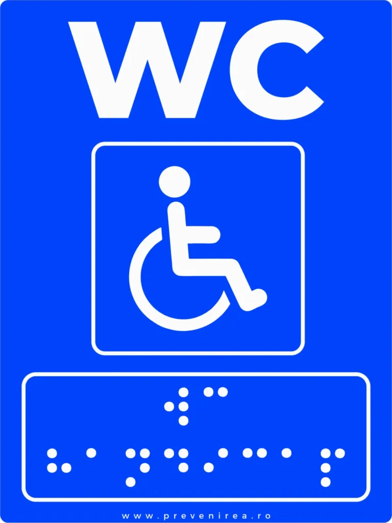Plăcuțe Braille - WC persoane cu dizabilități pentru nevăzători
