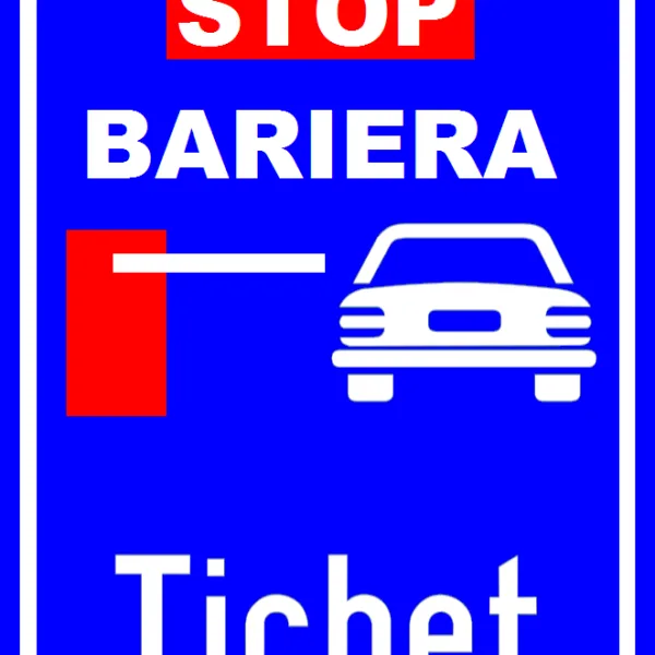 Placuta pentru stop bariera tichet