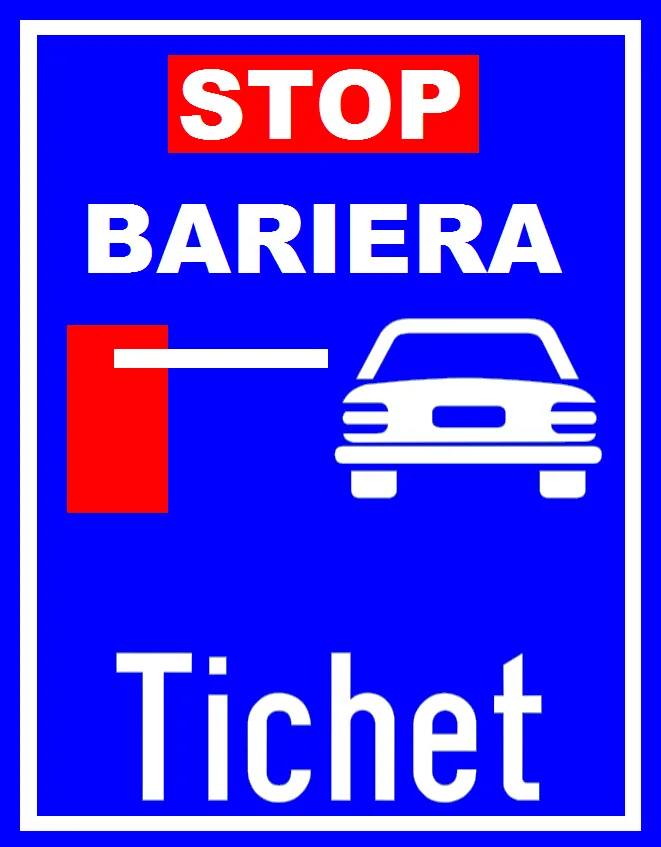 Placuta pentru stop bariera tichet