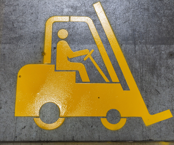 Sabloane pentru marcarea zonelor cu stivuitoare și utilaje în depozite și hale industriale