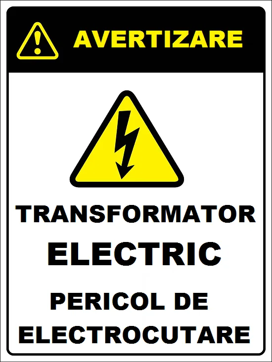 Placuta pentru transformator electric pericol de electrocutare