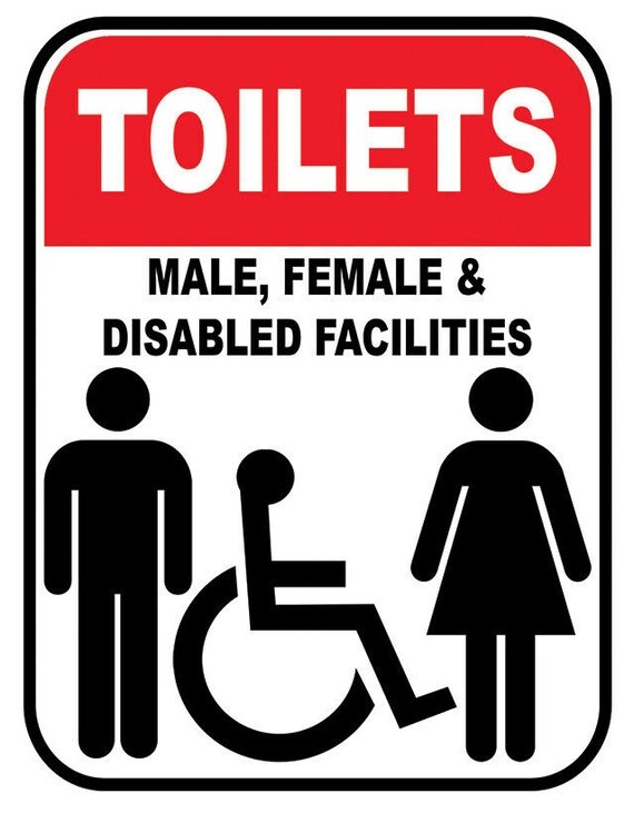 Toilets male female disabled facilities