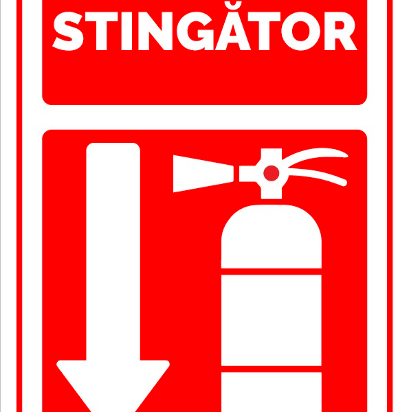 Indicator pentru stingator cu directie in jos