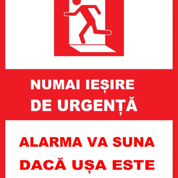 Placuta numai iesire de urgenta alarma va suna daca usa este deschisa