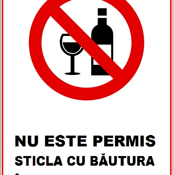 Placuta nu este permisa sticla de bautura in zona piscinei