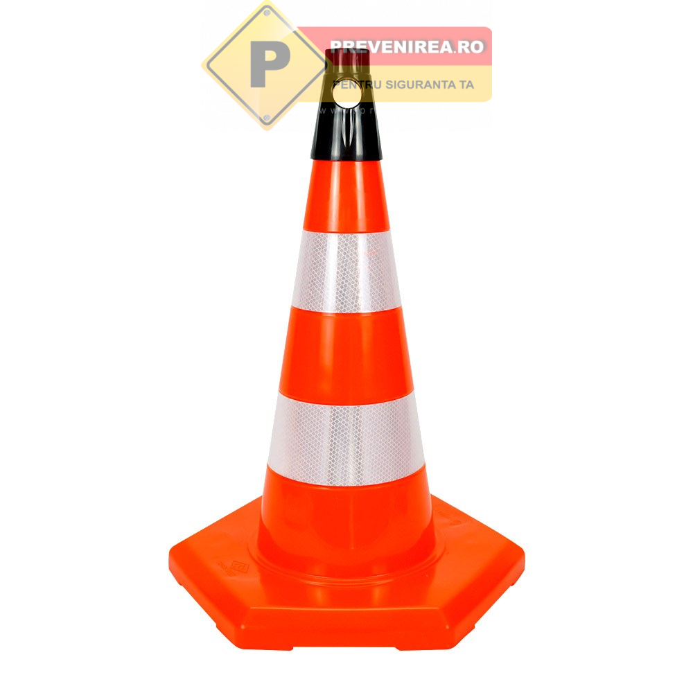 Con delimitare șantier în trafic - Plastic reflectorizant rezistent