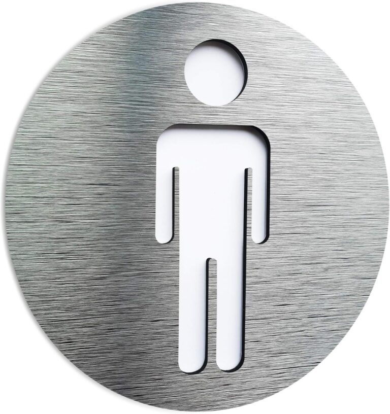 Semn din aluminiu pentru toaletă barbati pentru baie
