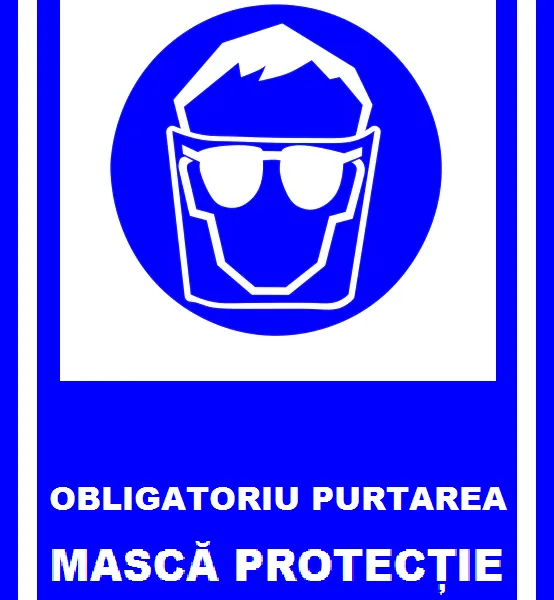 Placuta obligatoriu masca de protectie