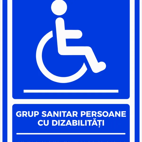 Placute braille GRUP SANITAR PERSOANE CU DIZABILITATI pentru nevazatori