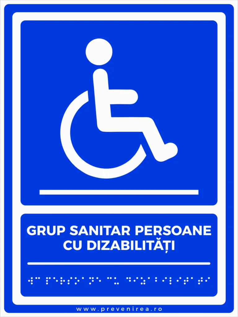 Placute braille GRUP SANITAR PERSOANE CU DIZABILITATI pentru nevazatori