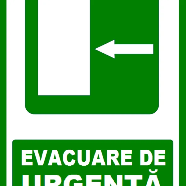 Placuta  pentru evacuare de urgenta la stanga