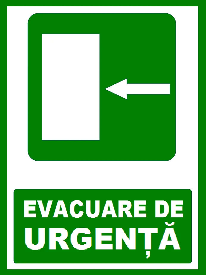 Placuta pentru evacuare de urgenta la stanga