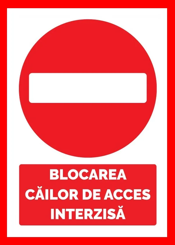 Placuta pentru blocarea cailor de acces interzisa