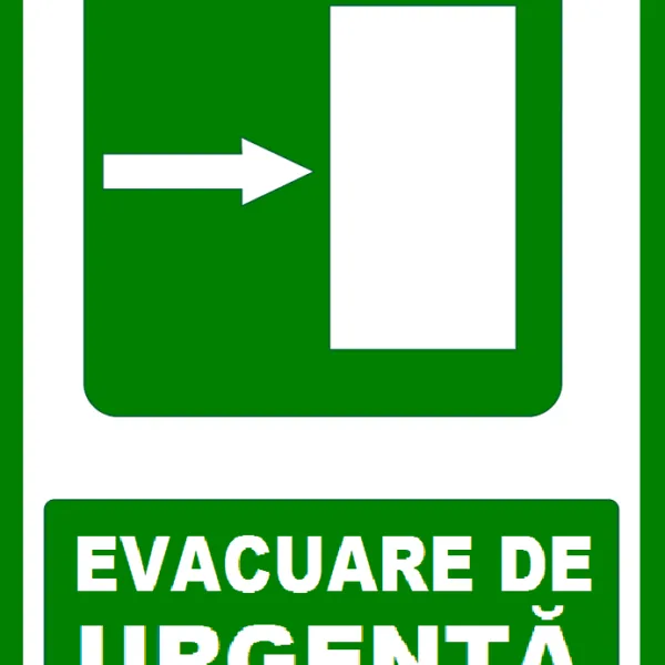 Placuta pentru evacuare de urgenta la dreapta