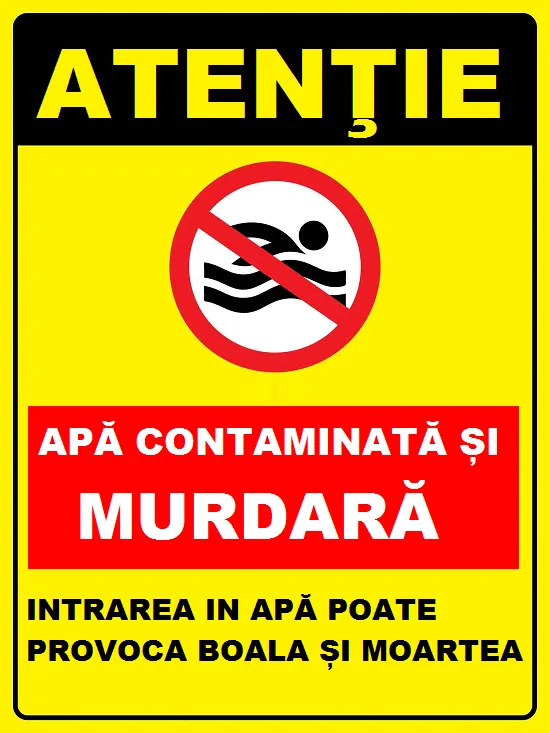 Placuta pentru apa contaminata si murdara