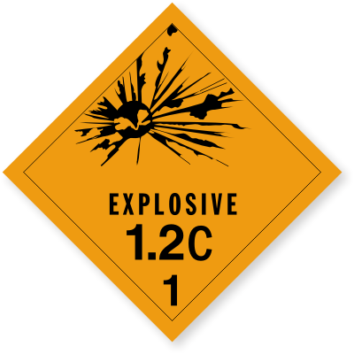 Etichetă Exploziv 1.2C - Etichete ADR pentru Siguranță Maximă