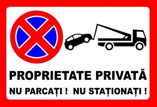 Placuta pentru proprietate privata nu parcati nu stationati