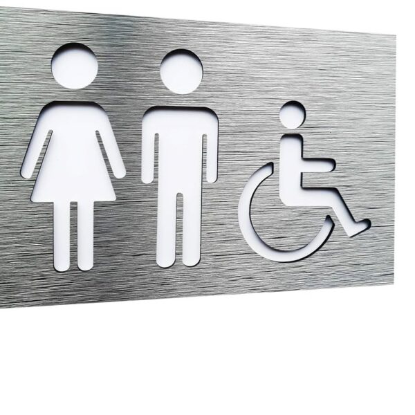Semn pentru usa wc pentru femei și bărbați Handicap