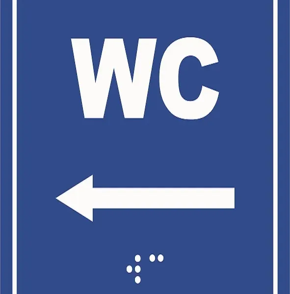 Placute braille wc sageata in stanga pentru nevazatori