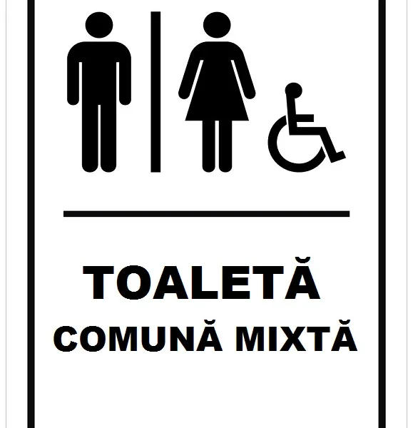 Placuta  toaleta comuna mixta