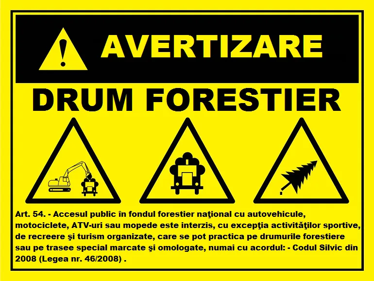 Placuta pentru drumurile forestiere
