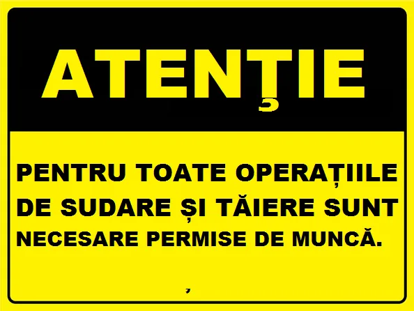 Placuta pentru operatiile de sudare si taiere