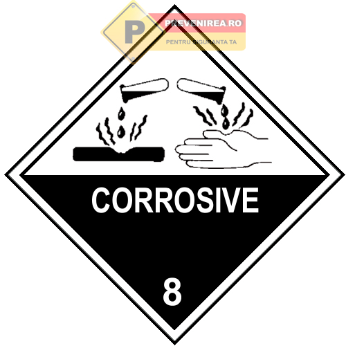 Etichete ADR Clasa 8 Coroziv - Stickere Standard pentru Ambalaje și Cisterne