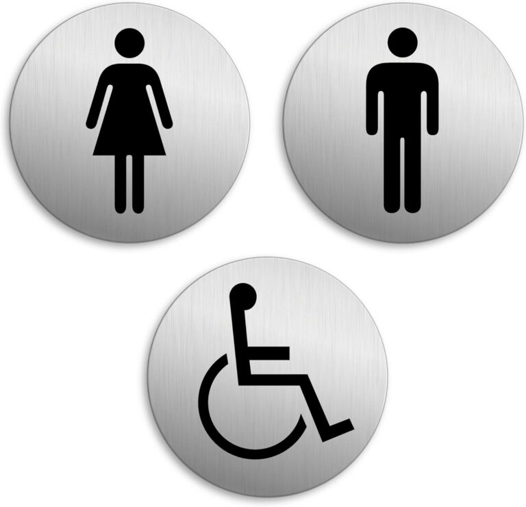 Semne de toaletă baie femei bărbați handicap set