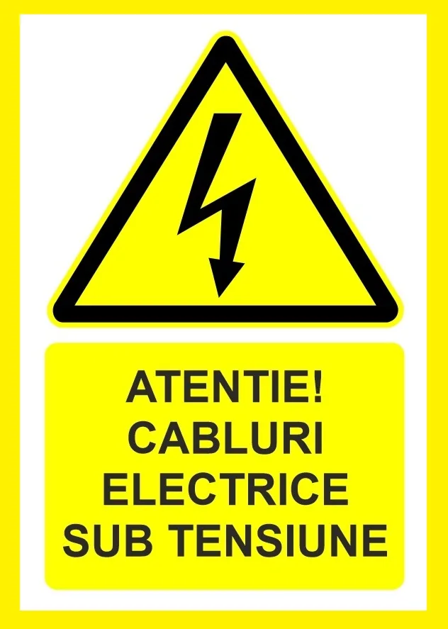 Placuta pentru cabluri electrice sub tensiune