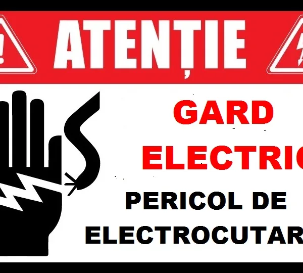 Placuta pentru gard electric pericol de electrocutare