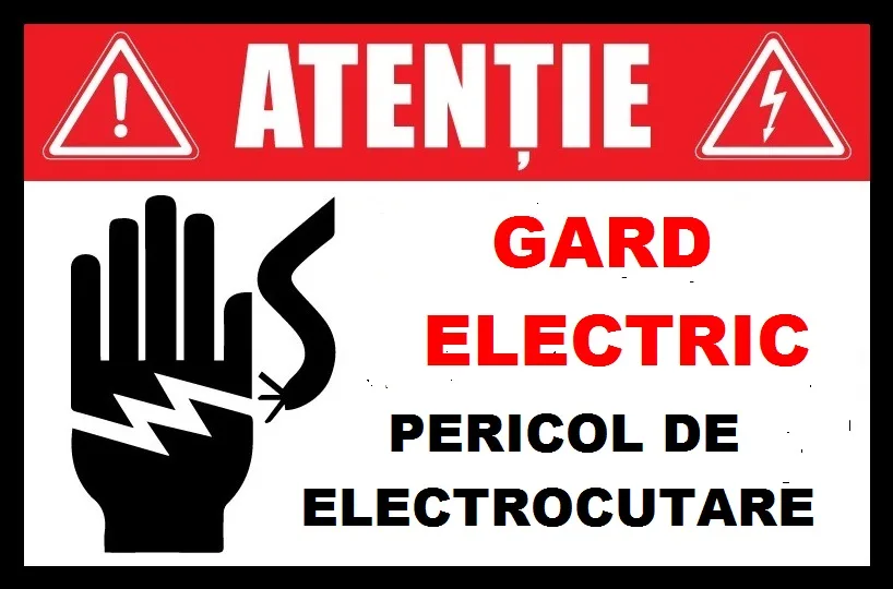 Placuta pentru gard electric pericol de electrocutare