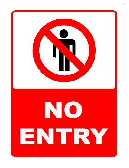 Sign no enter