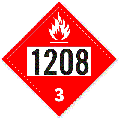 Etichetă ADR UN 1208 - Clasa 3 Lichide Inflamabile