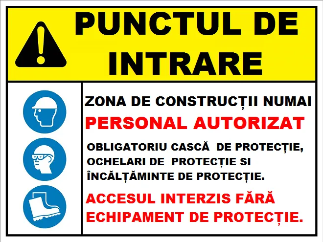 Placuta pentru punctul de intrare pe santier