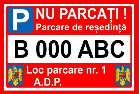 Placuta nu parcati parcare de resedinta personalizata