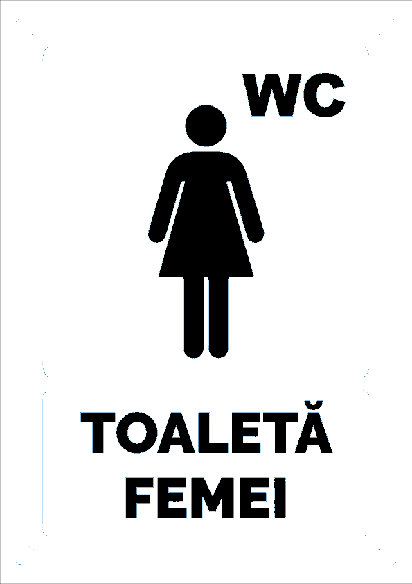 Indicator WC Femei - Plăcuță Semnalizare Toaletă Damă