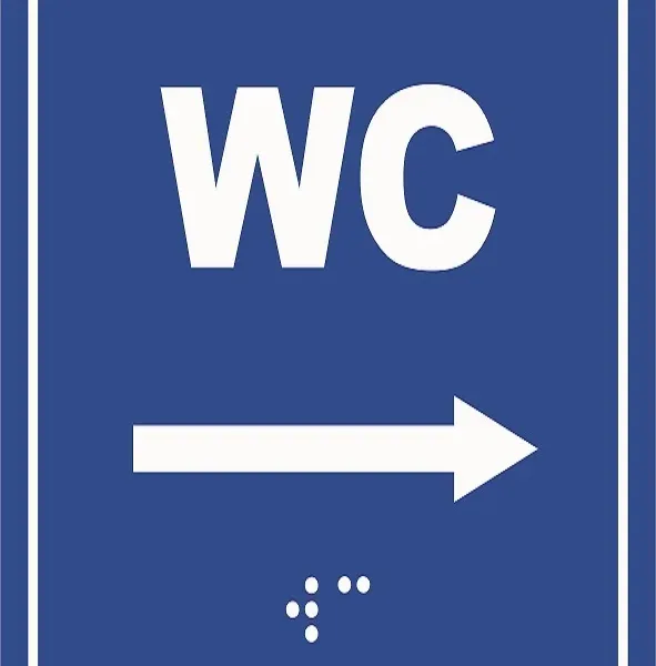 Placute braille wc sageata in dreapta pentru nevazatori