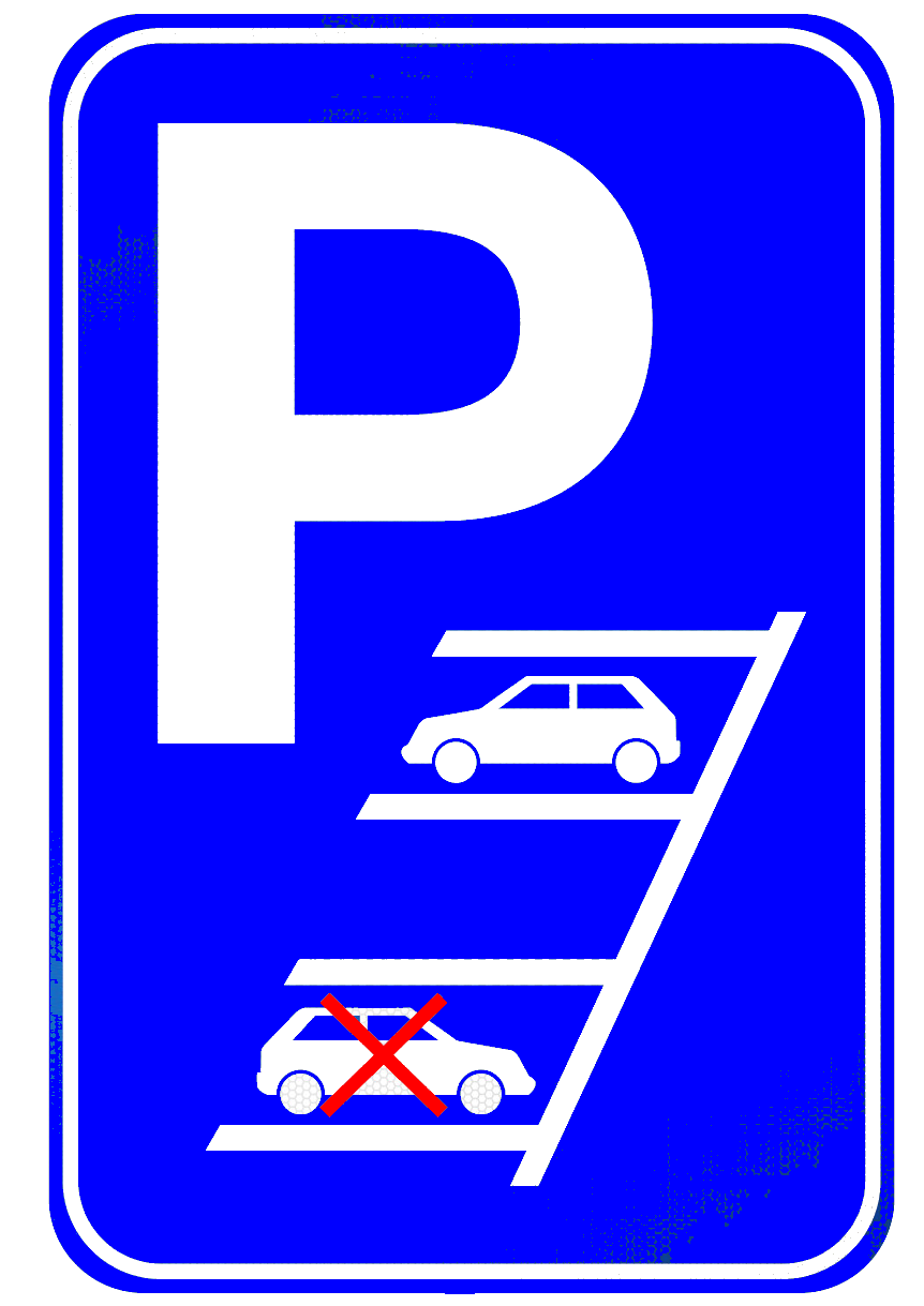 Reverse parking only sign