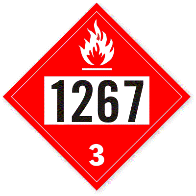 Etichetă Pericol ADR UN 1267 Petrol Brut - Conform Reglementărilor Transport Rutier