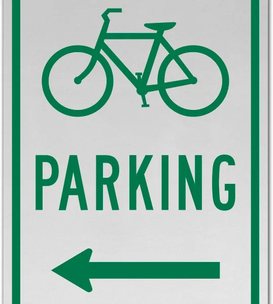Indicator Parcarea Bicicletelor - Săgeată Stânga, Rezistent și Clar